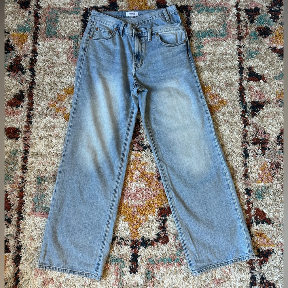 Bobbie Mid Rise Loose Straight Leg w/ Crossover